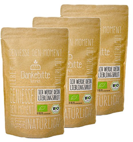 3er Pack Bio Brot Backmischungen Krustenbrot ROGGxanne - je 850g Brot - vegan