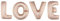 XXL Folien Buchstaben Love Rose je ca. 100 cm hoch 40 Zoll, 4 einzelne Ballons Wieder befüllbar, Luft oder Helium