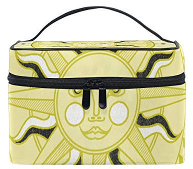Hengpai Sun Compass Rose Cosmetic Bag Travel Makeup Train Cases Storage Organizer for Women