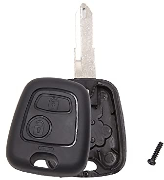 sourcing map Carcasa de Llave de Coche 2 Botones Sin Cortado Mando de Recambio para Peugeot 106 206 306 307 405