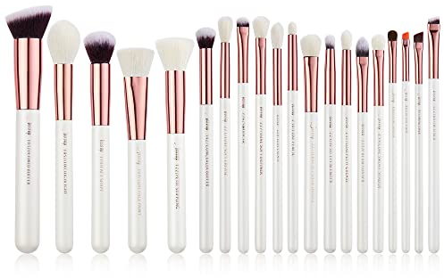 Jessup Lot de pinceaux de maquillage - Pour fond de teint, eyeliner, anti-cerne, tampon - Fabrication artisanale - Poils synthétiques - Kit d'outils de maquillage