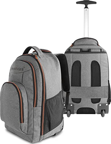 Rucksack mit Trolleyfunktion - 30 Liter Volumen Rucksacktrolley zum ziehen mit Laptopfach für Schule, Uni, Reisen, Ausflüge oder Einkaufen Farbe Orange