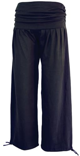 Goa Psytrance Hose, Sommerhose, Yogahose, Pluderhose, Damen | Baumwolle, elastisches Material, breite Bund, seitliche Taschen, loose Fit, ideal für Yoga und Dancefloor.