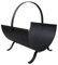 Modern Firewood Log Rack Round Fireplace Stand Holder Storage Support Steel Black Solid Log Holder Approx. Measurements: H43 x W36 x D31cm