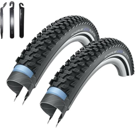 2 x Schwalbe Marathon Plus MTB Unplattbar Reifen mit Reflex 54-559 (26 x 2,10) inkl. 3 Reifenheber