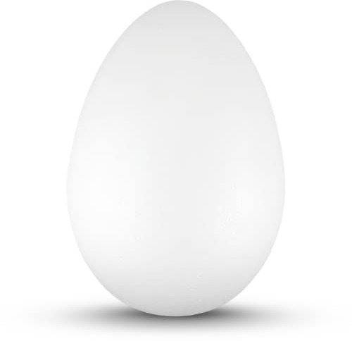 Netuno 1 Stück Styroporeier 18 cm Ei aus Styropor weiß Deko-Styroporeier Ostereier ideal für Ostern Dekoration Basteln Modellierung als Geschenk DANW