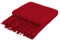 Couverture décorative super douce en tricot pour canapé, chaise, lit, jeté de sieste, légère, douce et confortable comme du cachemire, motif de tissage délicat avec franges, rouge, 127 x 152 cm
