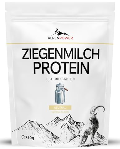 AlpenPower Ziegenmilchprotein 750 g - 100% natürliches Ziegenmilcheiweiß aus Österreich ohne Zusatzstoffe - Hochwertiges Ziegenmilch-Proteinpulver - Ausgezeichnete Verträglichkeit (aus A2 Milch)