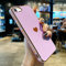 L-FADNUT Kompatibel mit iPhone 7 Plus/iPhone 8 Plus Herzform Hülle, Mädchen süßes Galvanisieren Kameraschutz Handyhülle Weiches Silikon Schutzhülle für iPhone 7 Plus/ 8 Plus, Violett