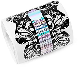 Layhou 100PCS Nails Form Nail Sticker Art Tips Guide Sticker Adhesive Nail Form Extension Nail Tool Butterfly Shape for Acrylic UV Gel Nail Extension Guide Tools Nail Care Manicure DIY Tool