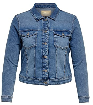 ONLY CARMAKOMA Damen Carwespa Ls Jacket Light Blue Dnm Noos Jacke | Denim jacket