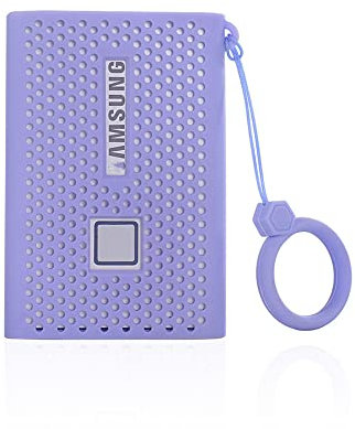 N//B Coque de Protection en Silicone pour Samsung T7 Portable SSD, Housse de Protection pour Disques SSD Externes (500Go 1To 2To) (Violet)