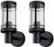 SSC-LUXon 2 Stück MIENTO Wandleuchte Laterne Aussen modern - Wandlampe schwarz wetterfest IP44 Lampenfassung für 1x E27