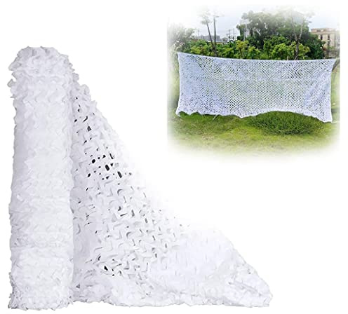 Oxford Tuch Tarn Netz, Tarnnetz Camouflage-Sonnenschutznetz Tarnnetz Sichtschutz White Camouflage Net für Army für Garten Freizeit Camping Party Bars Deko 4x4m/9.8x9.8ft