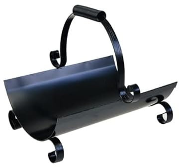 Dixiestore Kaminholzkorb | Holzkorb aus Metall für Kaminholz 294 Kaminholzständer | Solider und effektvoller Metallkorb für Aufbewahrung von Kaminholz, Schwarz