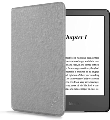 Forefront Cases Hülle für Amazon Kindle (16 GB) 6-Zoll (11. Generation - Modell: 2024 und 2022) - HellGrau - Dünn & Leicht, Smart Auto Schlaf/Wach Schutz-Hülle (Tasche) für Kindle 6-Zoll (11. Gen)