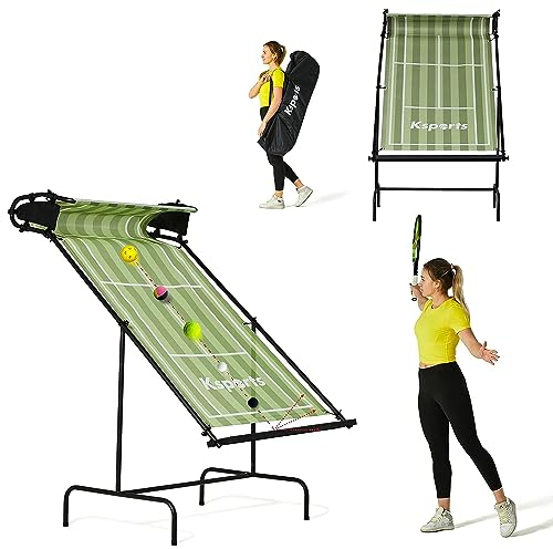 Ksports Tennis Rebounder Net Green Regular - Rebound Wall for Racket Sports - for Pickleball Padel Squash Racquetball Table Tennis - Portable Backboard for Indoor & Outdoor Training with Carry Bag