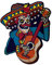 KUSTOM ART Magnet (Magnet) mexikanischer Schädel mit Gitarre aus der Sammlung, Druck auf Holzfaser HDF geformt 7 x 6 cm