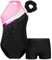 TTAO Gymnastikanzug Kinder Mädchen Ärmellos Turnanzug Trikotanzug Tanz Gymnastik Training Dancewear Gymnastikbody mit Haarband und Shorts A Schwarz&Pink 146-152