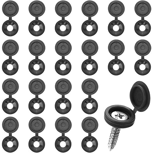 150Pcs Black Screw Caps Hinged Plastic Screw Cover Caps for M4-M 8 Screws