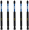 5 x Rennie Tools 100mm Long PZ2 Impact Screwdriver Driver Bits Set. Heavy Duty PoziDriv POZI No.2 Magnetic Screwdriver Bit Set. PZ2 Impact Driver Bits Pozidrive Screw Accessories. Black Oxide Coated