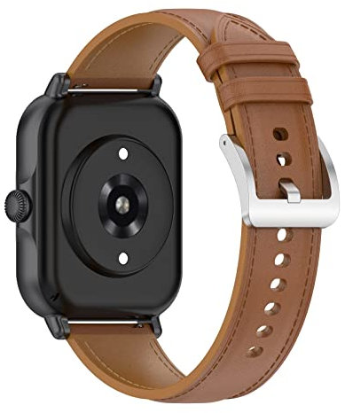 Leather Straps Compatible with Xiaomi Watch S1 Active Smartwatch Strap, Adjustable Replacement Wristband Premium Leather Band for Xiaomi Watch S1 Active (Brown)