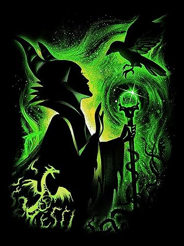 HUANNY DIY Diamond Painting Maleficent Diamond Art Villain, 5D Full Drill Cross Stitch Embroidery kit, Funny