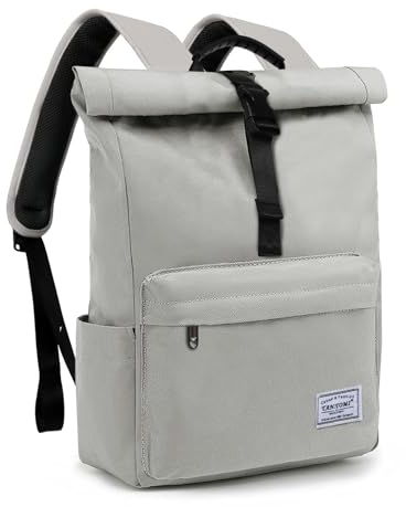 TANTOMI Rucksack Damen Herren, Rucksack Laptop Tasche 15,6 Zoll, Laptop Rucksack Damen Herren weit öffenbar, Rolltop Rucksack wasserdicht,Backpack Daypack für Schule,Fahrradfahren,Freizeit und Reise.