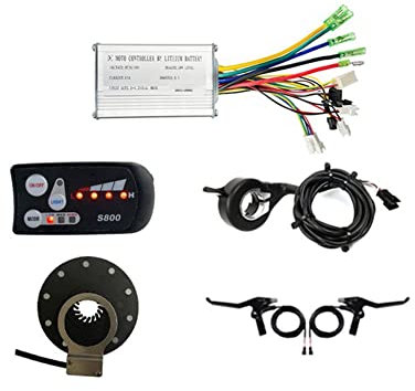 Ctwezoikmt 36V 48V 250W 350W E-Bike 15A Controller Sinus Wave Brushless Controller Controller Controller mit S800 Display E-Bike Lichtanzeige