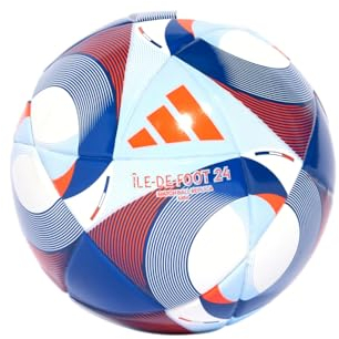 adidas Unisex-Adult Olympics Mini Soccer Ball, White/Solar Red/Clear Sky/Team Royal Blue, 1