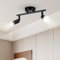 Doughelec Lámpara de Techo 2 Focos LED Orientable, Plafones de Techo GU10 Plafón Foco de techo Moderno Aplique Pared Interior Giratorios Para Cocina Pasillos Salón Dormitorios, Sin Bombilla Negro