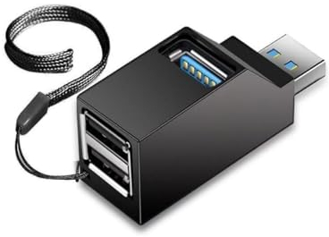 Villageboom Mini USB 1 in 3 Hub 1x USB 3.0, 2X USB 2.0, USB Splitter Verteiler 1 zu 3 zum Anschluss von bis zu 3 USB Geräten