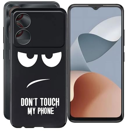 ZXLZKQ Cover per ZTE Blade A34 (6.6), Custodia per Telefono Ultrasottile Antiurto e Antigraffio, Morbido Silicone TPU Nero Protettiva Case per ZTE Blade A34 - Non toccare