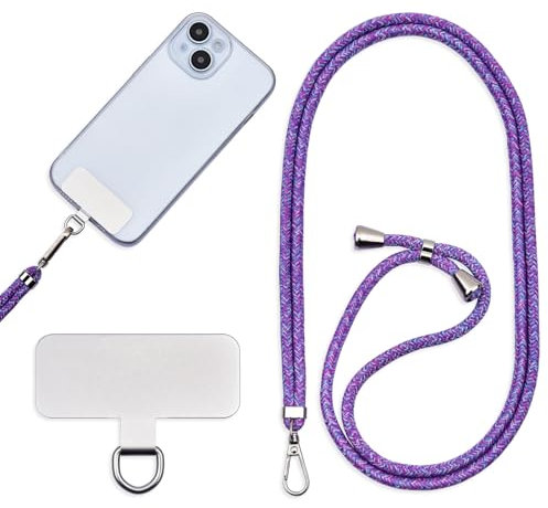 Collana/tracolla universale per cellulare, adesivi metallici, collana regolabile per tenere le mani libere, Taglia unica