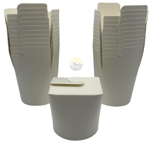 KURTT - Nudelbox - Asian Food - Dönerbox - Wok to go Becher - Weiß, 500 Stück, 26oz 750ml, fhun4nfru12