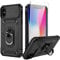Weycolor for iPhone X Case, iPhone Xs Case with Camera Lens Cover, HD Screen Protector, 10 FT Military Grade Drop Protection, Magnetic Ring Holder Kickstand Phone Case for iPhone X/Xs (Black)