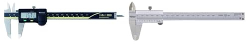 MITUTOYO Digital Messschieber ohne Datenausgang DIN 862, Tiefenmaß flach 0-150 mm, 1 Stück,500-181-30 & 530-122 Präzisionssattel mit Feststellschraube DIN 862, Messbereich 0-150mm