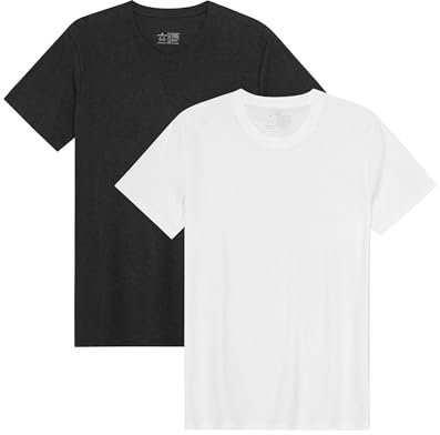 DANISH ENDURANCE T-Shirt Uomo Cotone, Magliette Maniche Corte Senza Etichetta, Scollo a V, da 1 a 4 Pezzi, Scollo Rotondo - Multicolore (1xbianco, 1xnero), XL