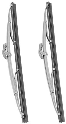 Escobillas de Limpiaparabrisas de Acero Inoxidable Duradero, Juego de Plata Pulida para Parte Delantera del Coche, 12 Pulgadas/30,48 Cm, Universal