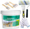 Qiveaory 5Kg/202Fl.oz Sigillante Impermeabile Liquido Trasparente Indoor Outdoor Agente Impermeabile Invisibile con Pennello di Legno Putty Knife Resistente al Taglio Guanti Da Lavoro Vernice Roller