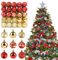 HGRGHH Weihnachtskugeln Kunststoff, 50 Stück Christbaumkugeln, Ø 4CM Weihnachtsbaumkugeln mit Aufhänger, Weihnachtsbaumschmuck, Christbaumschmuck, Baumschmuck Weihnachten für Party