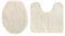 Brandsseller WC-Set 2-Teilig WC-Vorleger mit Ausschnitt 45x50 cm WC Deckelbezug 38x48 cm aus weichem Mikrofaserstoff rutschfeste-Beige