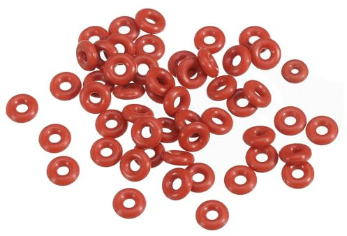 PATIKIL Joint Torique en Silicone 6mm OD 2mm ID 2mm Largeur, 50Pcs Métrique VMQ Joint d'Étanchéité de Remplacement pour la Réparation des Vannes de Compresseur de Plomberie, Rouge