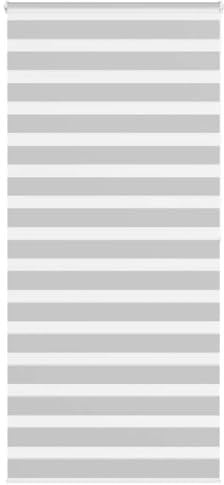 vidaXL Zebrarollo Hellgrau 115x200 cm Stoffbreite 110,9 cm Polyester, Zebra-Rollo, Doppelrollo, Zebra-Jalousie für Fenster, Doppelrollo, Zebra-Rollo