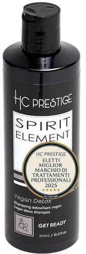 HC Prestige Shampoing Détox Charbon Actif – Anti-Pellicules & Racines Grasses – Homme & Femme – Sans Sulfate, Silicone – 96% Naturel, Vegan – Purifiant, Made in France – 300ml