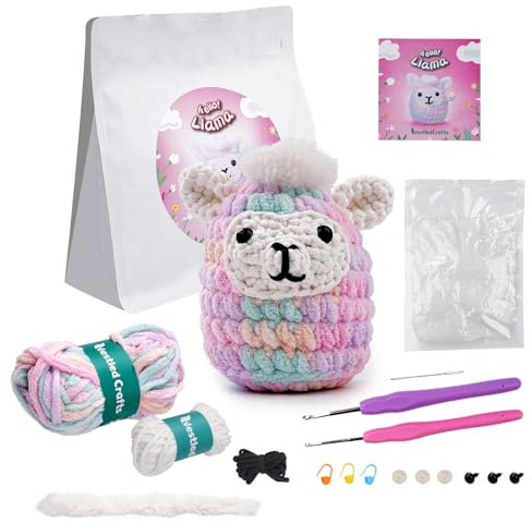 Outbit Häkel set für Anfänger, komplettes Häkelset mit Schritt-für-Schritt-Video-Tutorials, ideales DIY-Geschenk für Erwachsene & Bastelliebhaber (Llama)