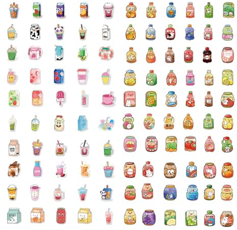 110 Sticker Der Getränkeserie, Niedliche Cartoon -Aufkleber, Lustige Graffiti -Aufkleber, Die Kühlschränke, Skateboards Und Koffer Dekorieren Können.