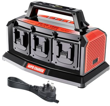 Adisipsoarin Super Battery Charger for Milwaukee M18 18v Battery, 6-Ports Simultaneous Rapid Charger Station Compatible with Milwaukee 18v Li-Ion Battery and Tools 48-59-1807 Charger