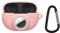 kwmobile Custodia 2 in 1 compatibile con Beats Studio Buds e AirTag - Cover Cuffie Bluetooth - Protezione in Silicone con Moschettone - rosa antico