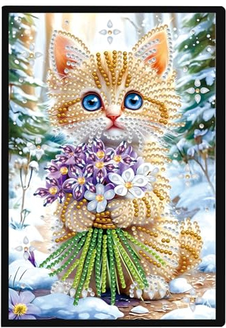 DCIDBEI Diamant Painting Notebook für Erwachsene Engel A5 Blanko Notizbuch | Diamond Painting Notizbücher Katze Diamond Painting Übenheft Skizzenbuch Diamant Malerei Tagebuch 50 Blätter Katze